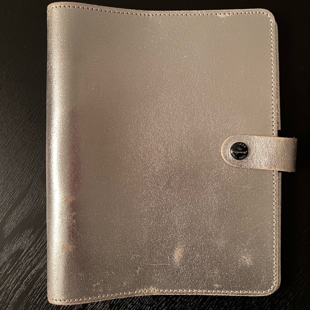 Filofax A5 Metallic Silver Original RARE
